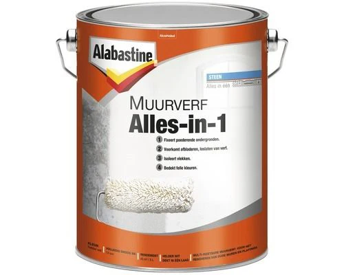 Alabastine 2in1 Muurverf lak mat wit 5l
