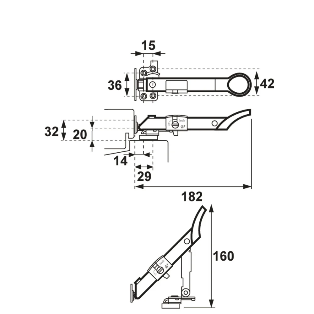 AXA combi-uitzetters RVS 18,2cm zilver SKG** - Image 2