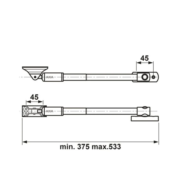 AXA Home Security tele-uitzetter staal 37,5cm wit - Image 3