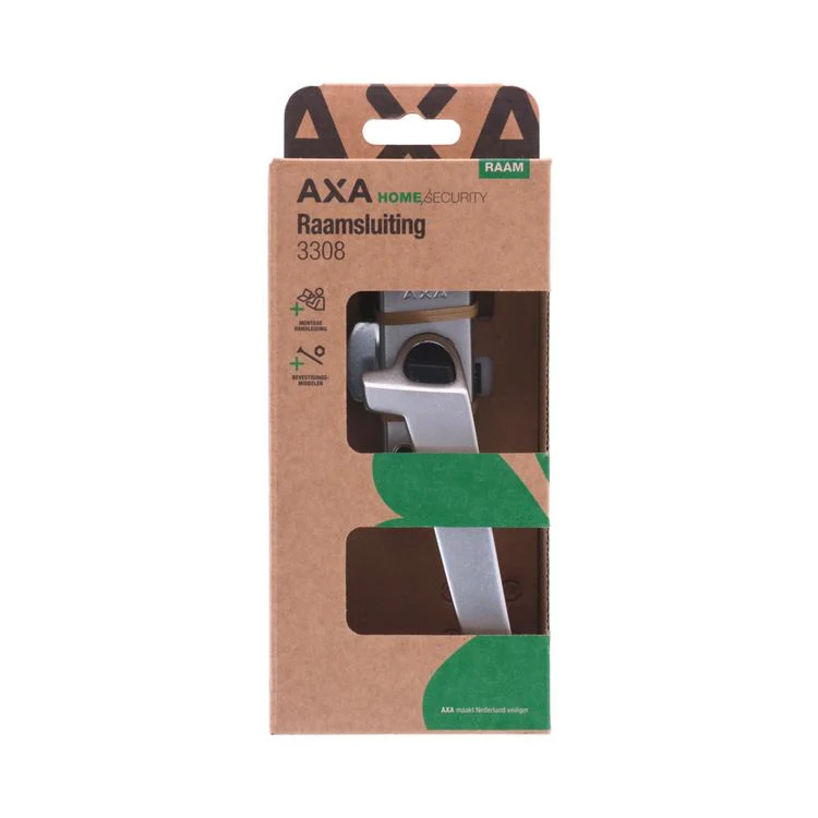 AXA raamsluiting met drukknop rechtsdraaiend aluminium zilver - Image 4