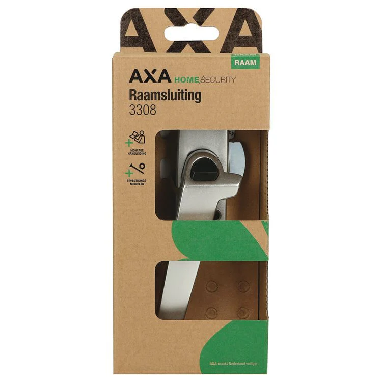 AXA raamsluiting met drukknop linksdraaiend aluminium zilver - Image 2