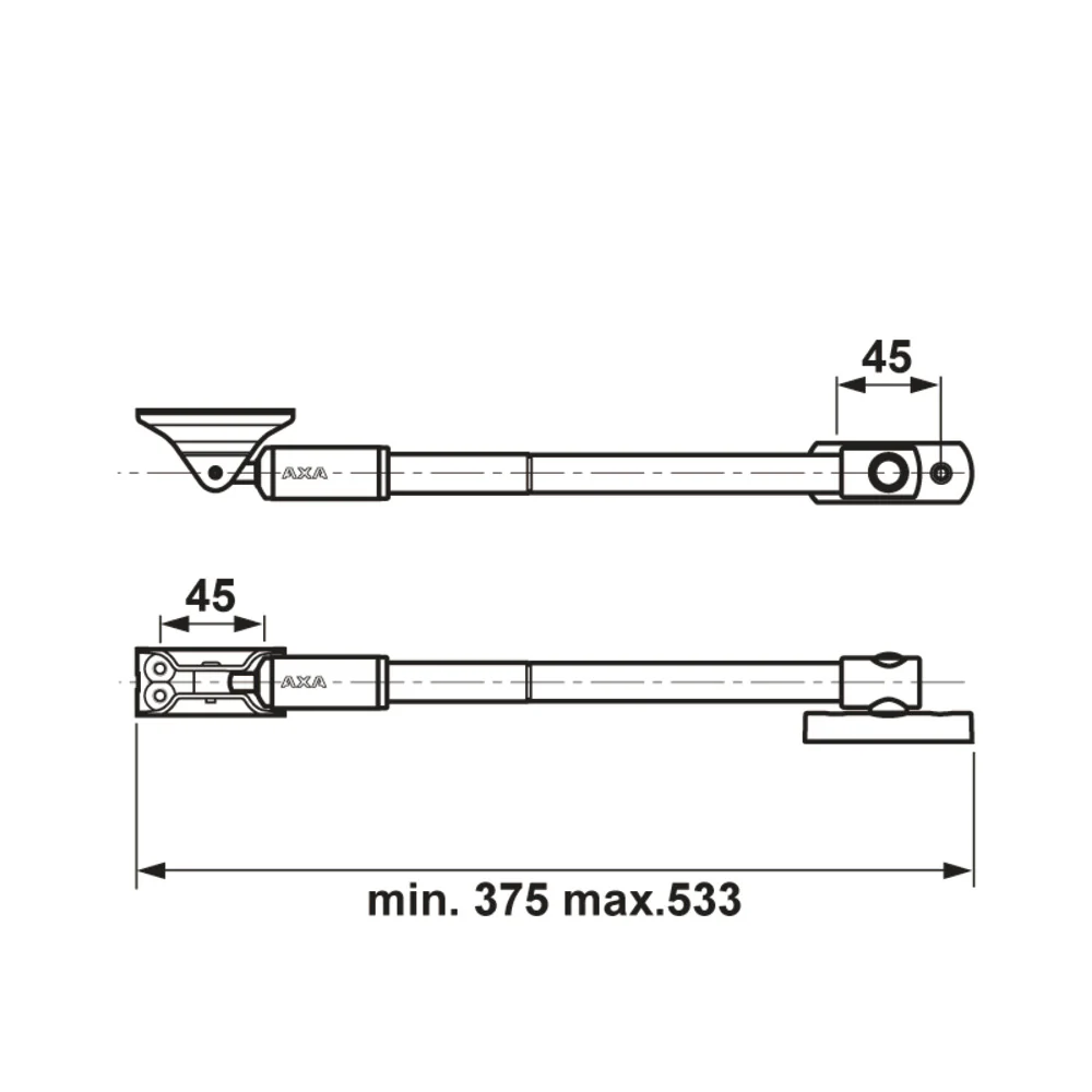 AXA telescopisch raamuitzetter buitendraaiend staal 37,5cm zilver - Image 4