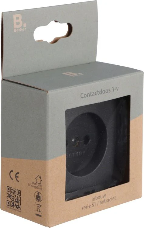 Berker inbouw stopcontactdoos 1-voudig antraciet - Image 5