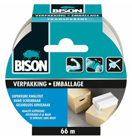 Bison verpakkingstape transparant 50mmx66m