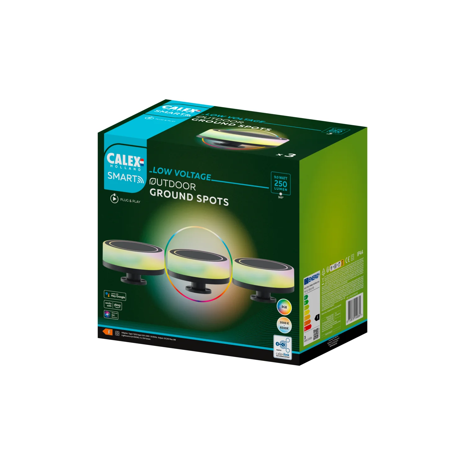 Calex LED buitenlamp Smart outdoor grondspot zwart 3st - Image 3