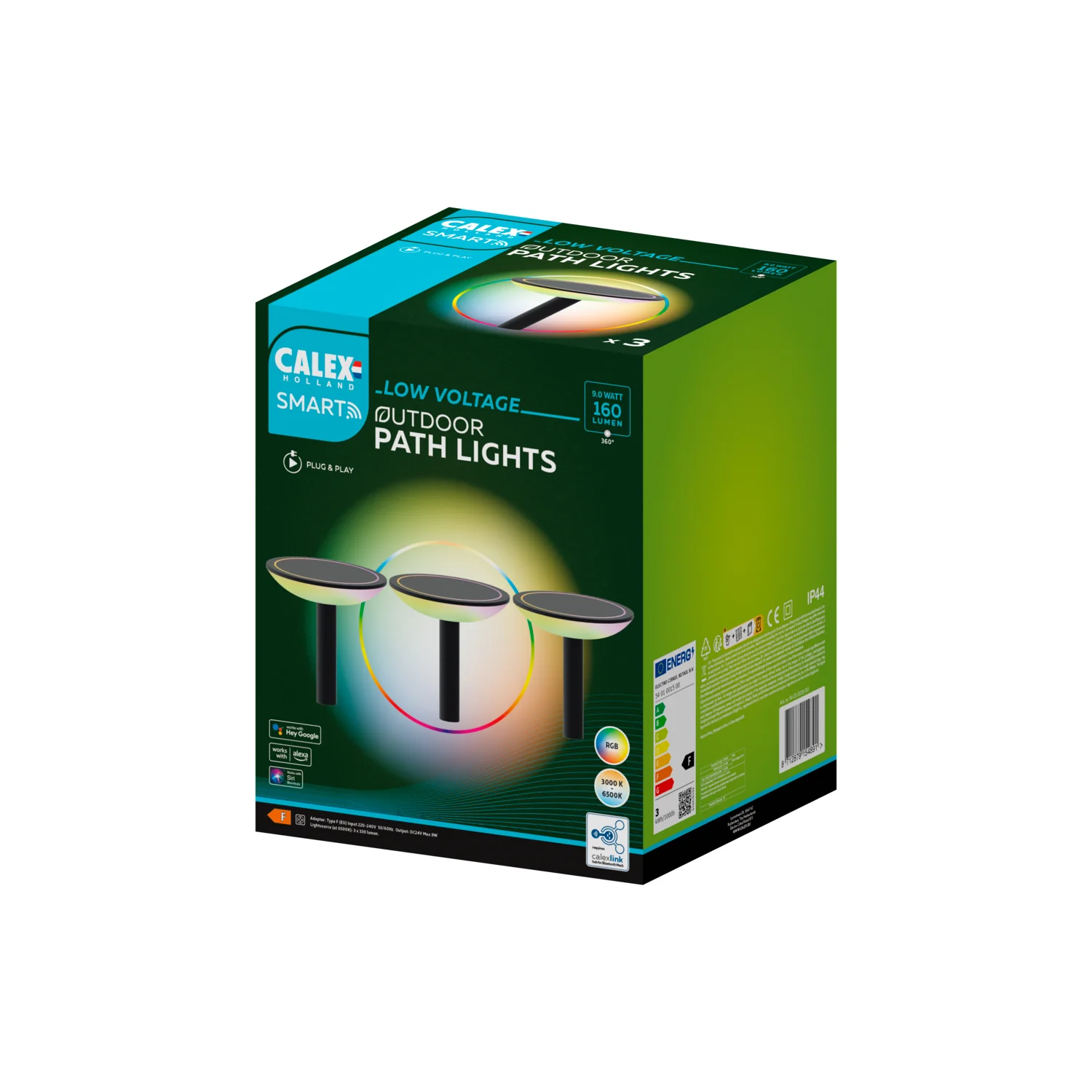 Calex LED buitenlamp Smart outdoor pathlights zwart 3st - Image 2