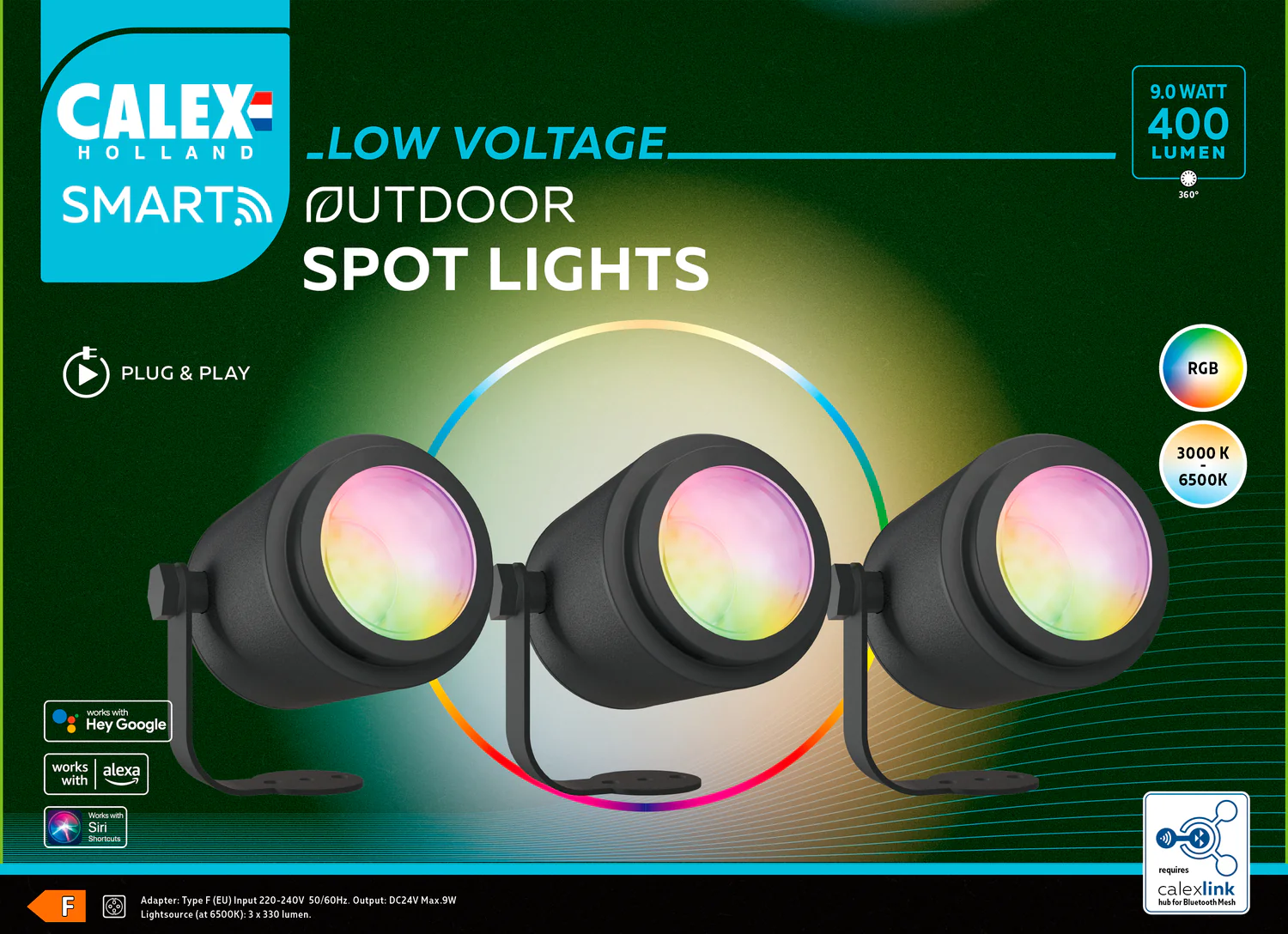 Calex LED buitenlamp Smart outdoor spotlights zwart 3st - Image 4