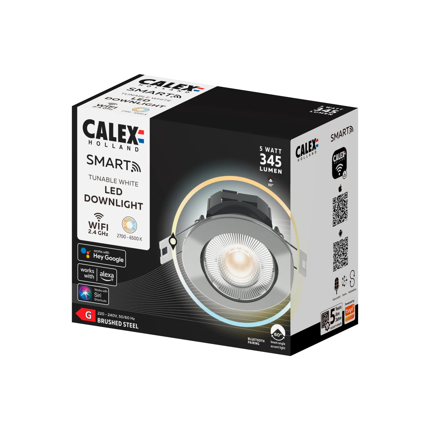 Calex LED inbouwspot Smart RVS ⌀8,5cm dimbaar - Image 2