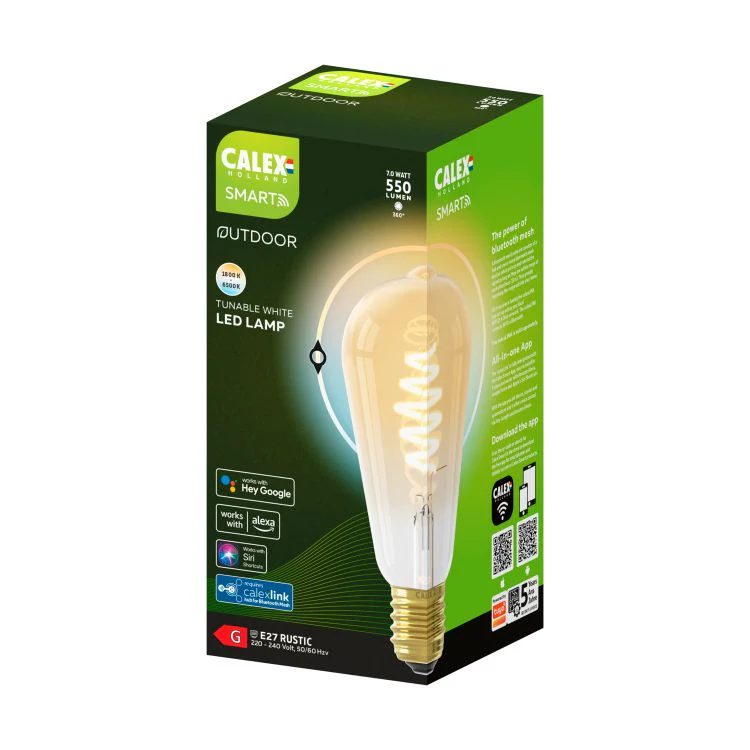 Calex Smart LED  edison dimbaar E27 goud dual white 7W 550LM - Image 2