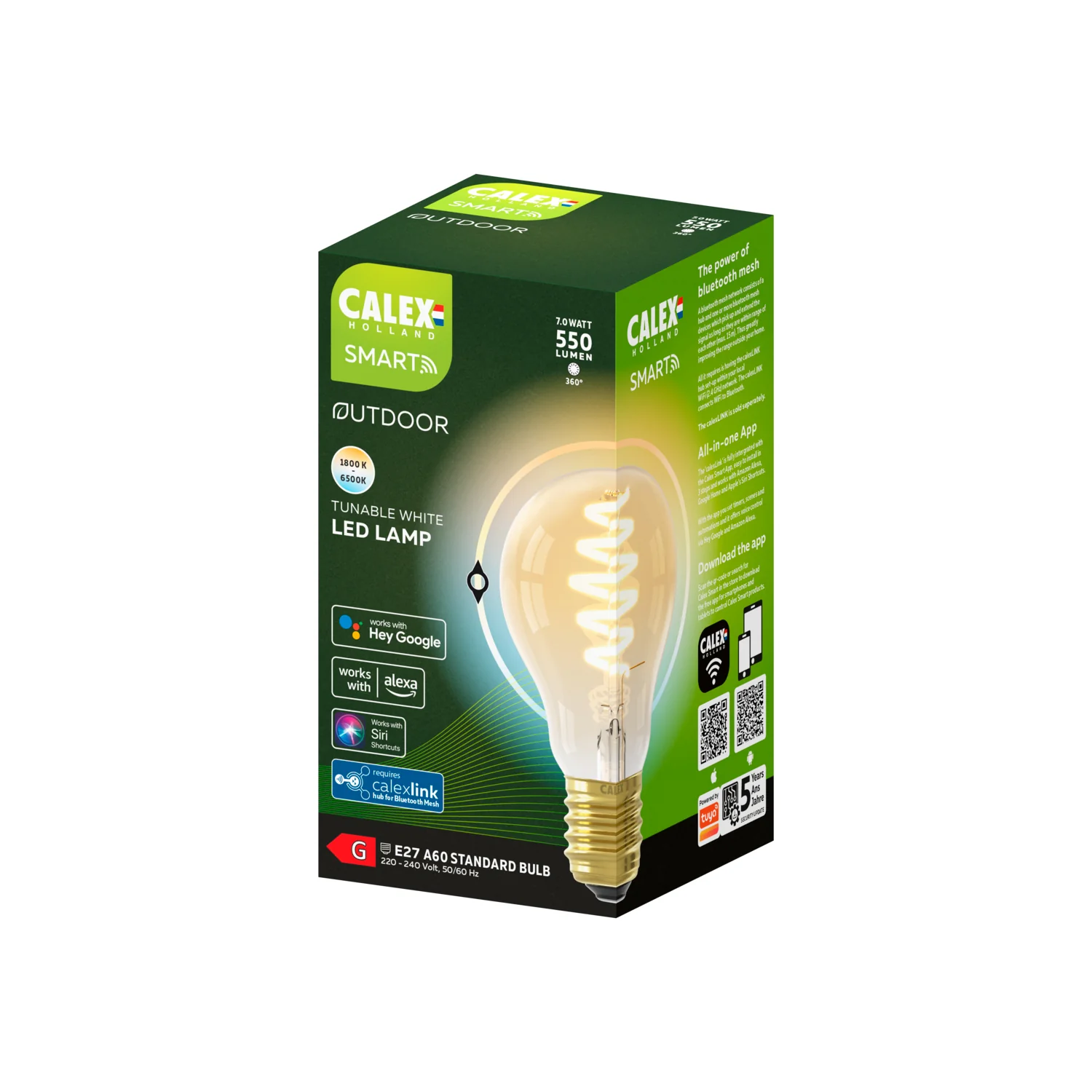 Calex Smart LED filament dimbaar E27 goud dual white 7W 550LM - Image 2