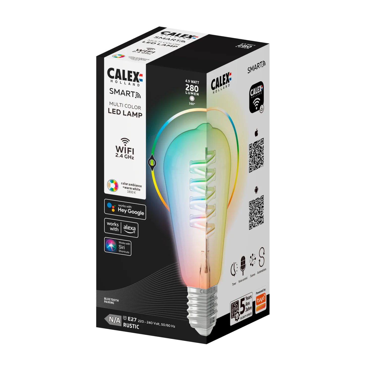 Calex Smart LED filament edison dimbaar E27 helder RGBww 5W 280LM - Image 2