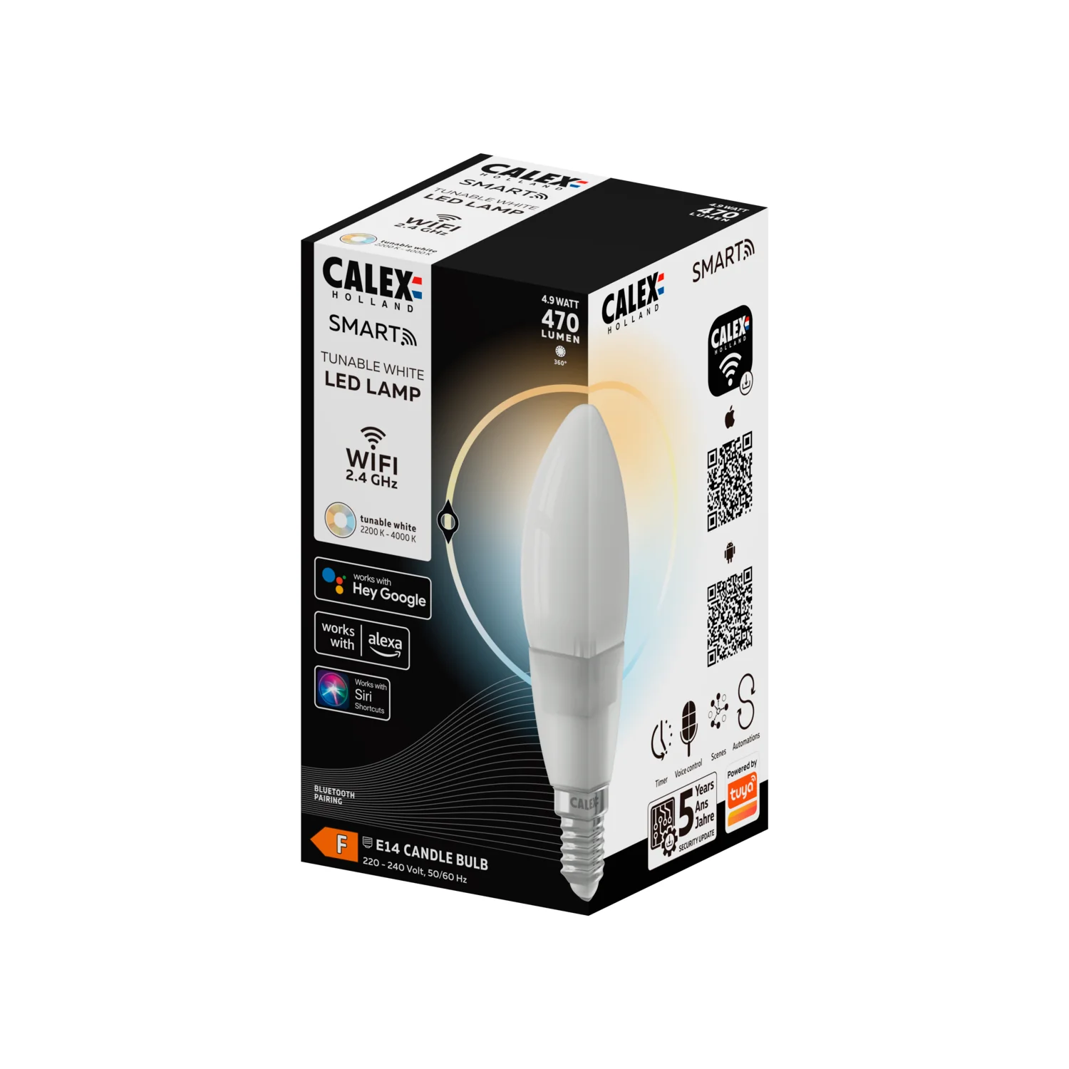 Calex Smart LED filament kaars dimbaar E14 melk dual white 5W 470LM - Image 2