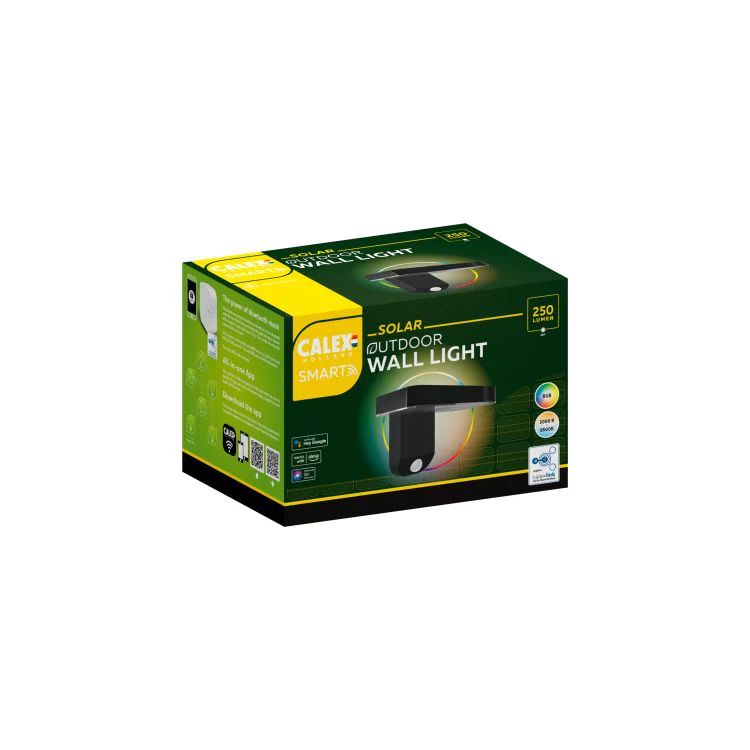 Calex solar buitenlamp Smart outdoor LED wall light met sensor zwart - Image 2