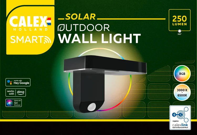 Calex solar buitenlamp Smart outdoor LED wall light met sensor zwart - Image 4