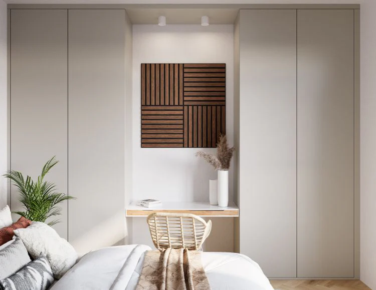 CanDo Decowall Acoustic Tile lattenwand walnoot 50,3x50,3x7cm - Image 2