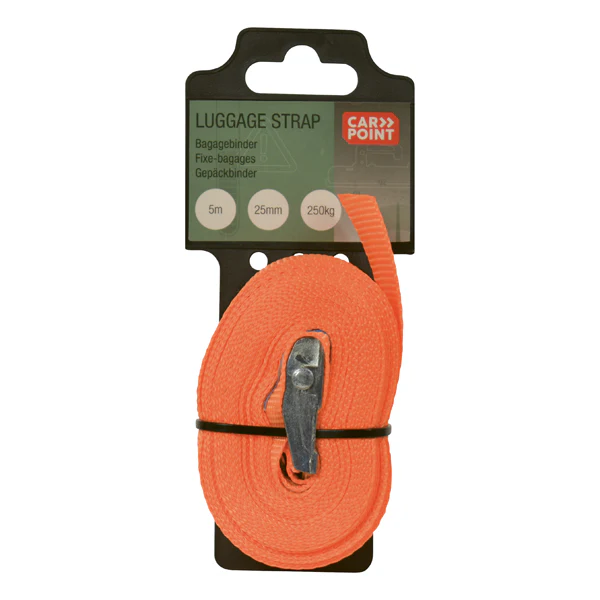 Carpoint bagagebinders gesp oranje 25mm 5m