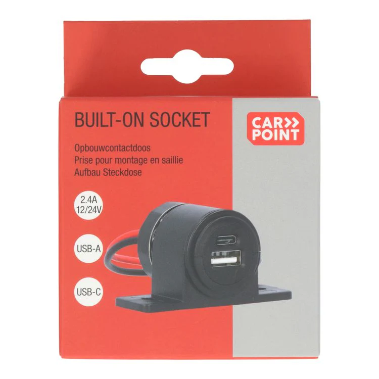 Carpoint opbouwcontactdoos USB-A/USB-C zwart 12/24V - Image 6