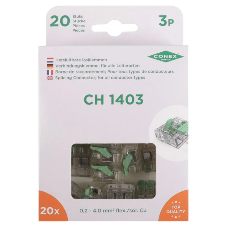 Conex lasklem 3-polig 0,2x4mm² 20st - Image 6