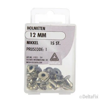 Deltafix holnieten nikkel zilver 12mm 15st