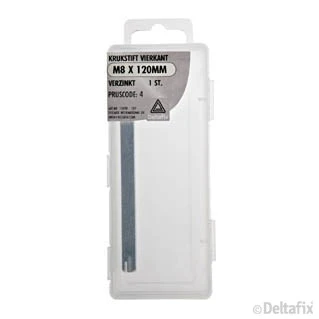 Deltafix krukstift zilver vierkant staal