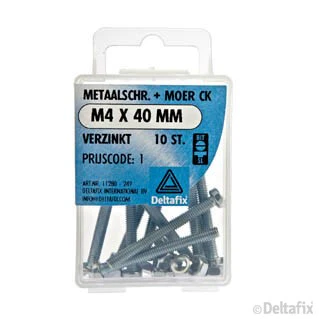 Deltafix metaalschroef cilinderkop M4x40mm 10st