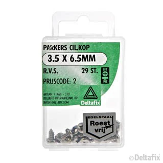 Deltafix plaatschroef philips kop cilinderkop 3,5x6.5mm 29st