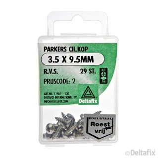 Deltafix plaatschroef philips kop cilinderkop 3,5x9.5mm 29st