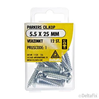Deltafix plaatschroef philips kop cilinderkop 5,5x25mm 12st