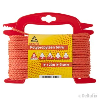 Deltafix polypropyleen touw oranje 4mm 20m