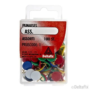 Deltafix punaise staal assorti 100st