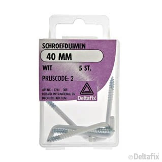 Deltafix schroefduim gecoat metaal wit 40mm 5st