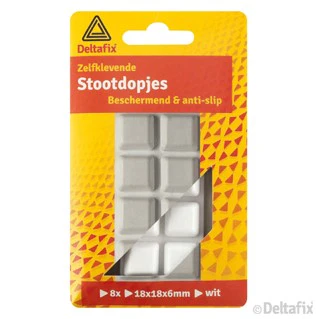 Deltafix stootdop vierkant wit 18X18X6mm 8st