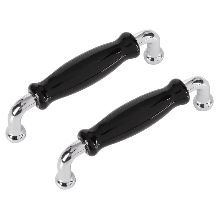Differnz meubelgreep keramiek, chroom zwart 106x37mm 2st
