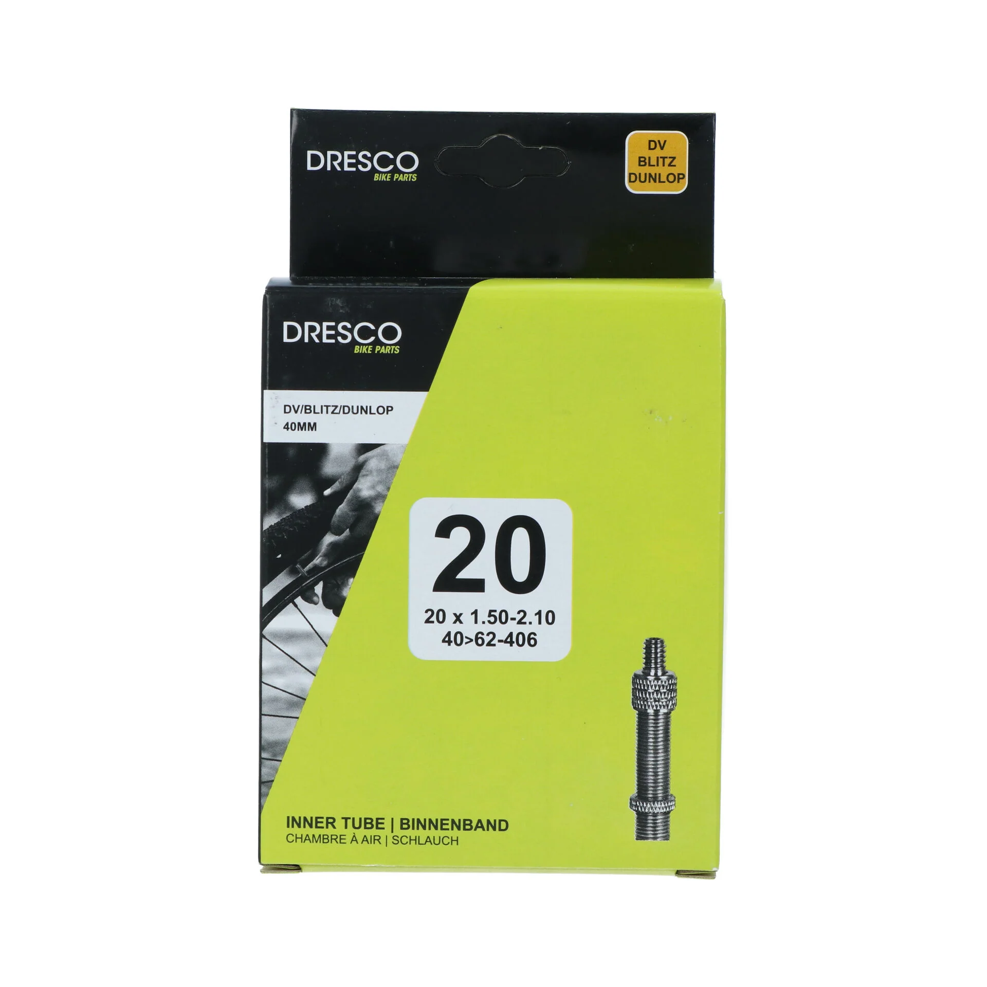 Dresco binnenband 20 inch DV-40mm  40/62-406 zwart, zilver - Image 5