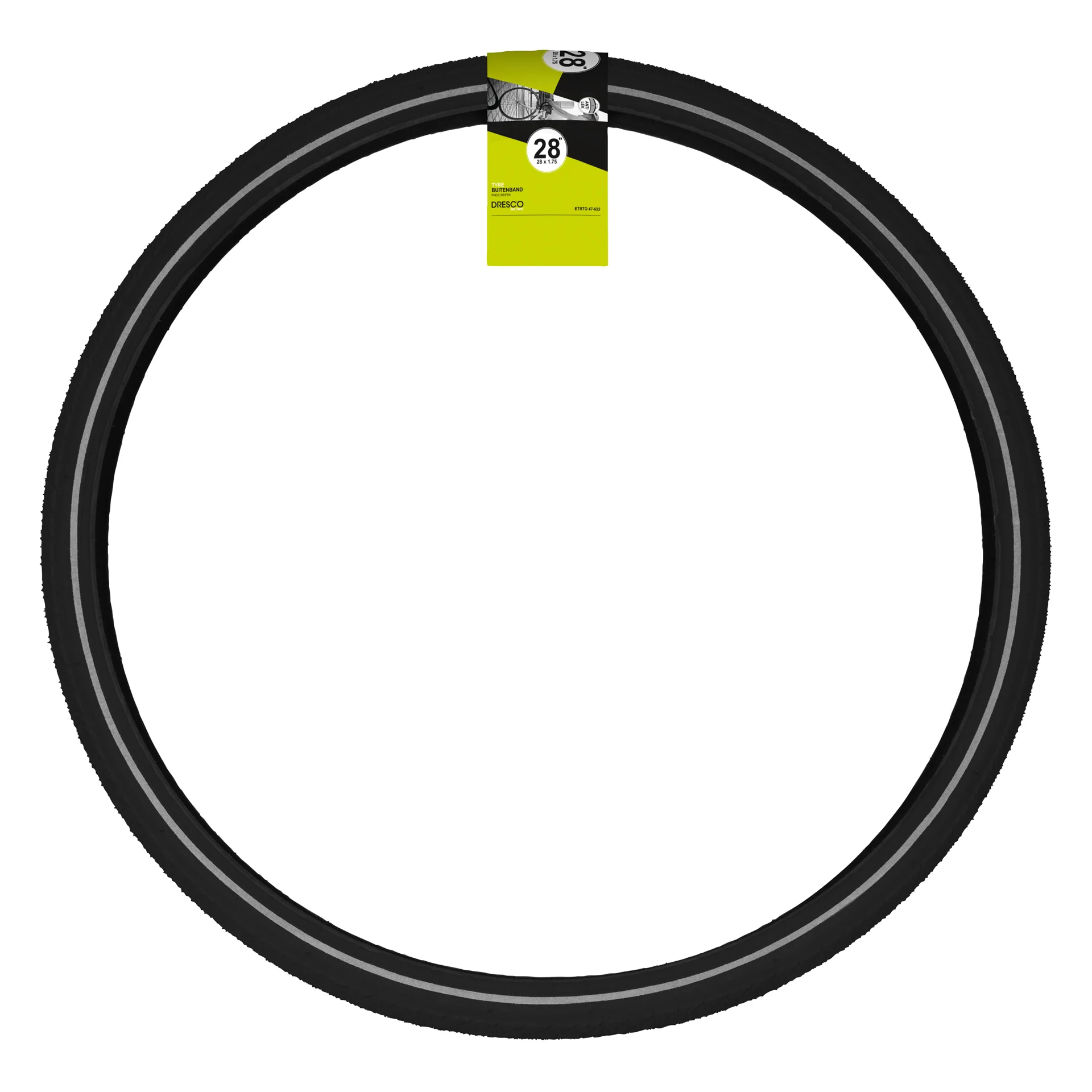 Dresco buitenband 28 inch 47-622 zwart reflecterend - Image 3