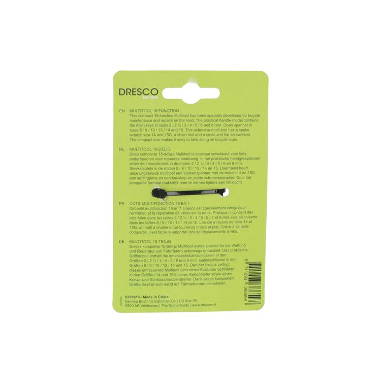Dresco multitool zwart, zilver 18-delig - Image 2