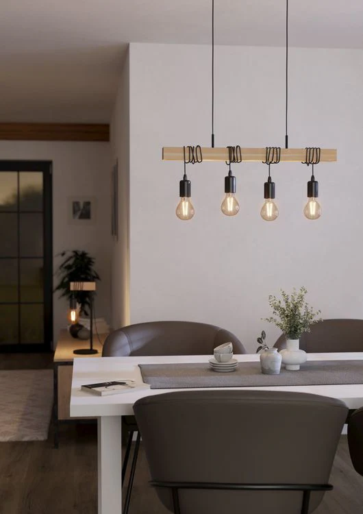 Eglo hanglamp Townshend 4-lichts E27 zwart - Image 3