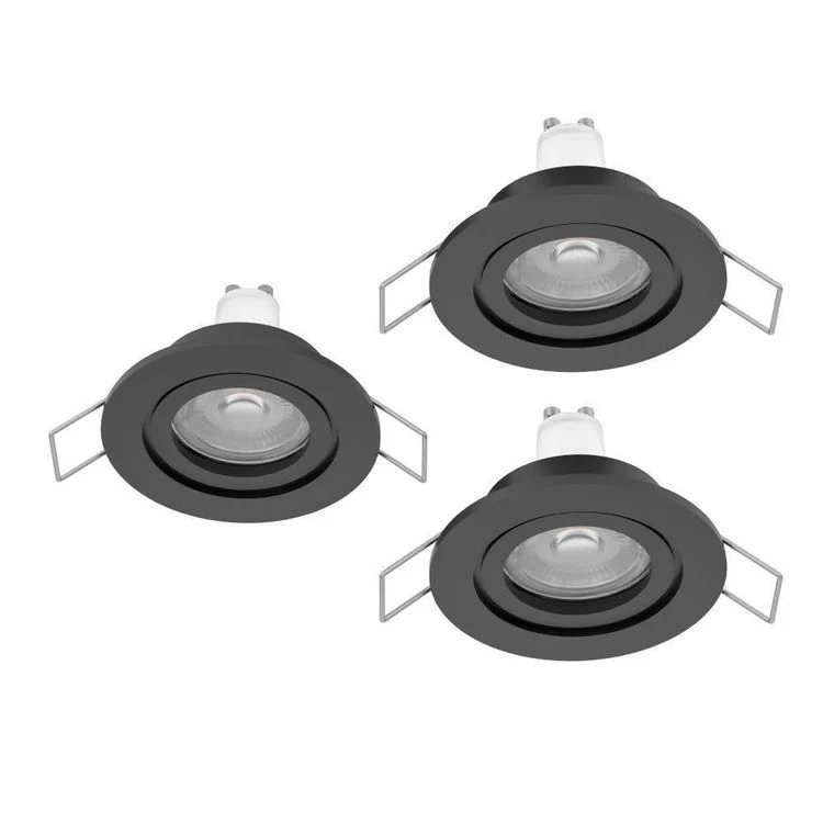 Eglo LED inbouwspot Barranco zwart Ø84mm set van 3 - Image 2