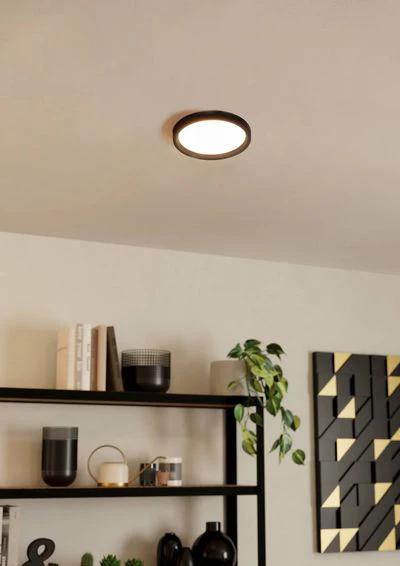 Eglo LED plafondlamp IDUN-E zwart ⌀16x3cm wit - Image 3