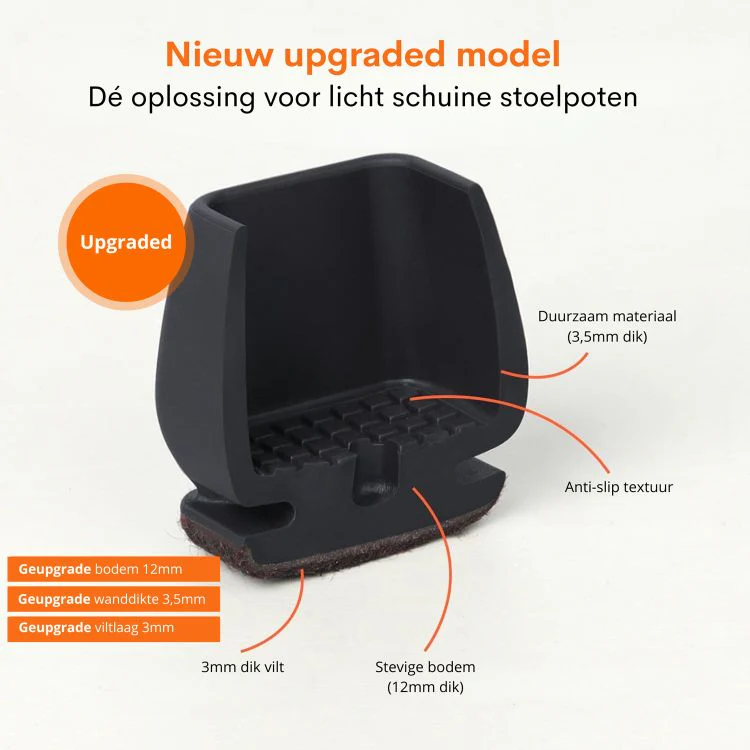 Flooq Floor stoelpoot anti-krasviltdop rond zwart 22-28mm 8st - Image 3