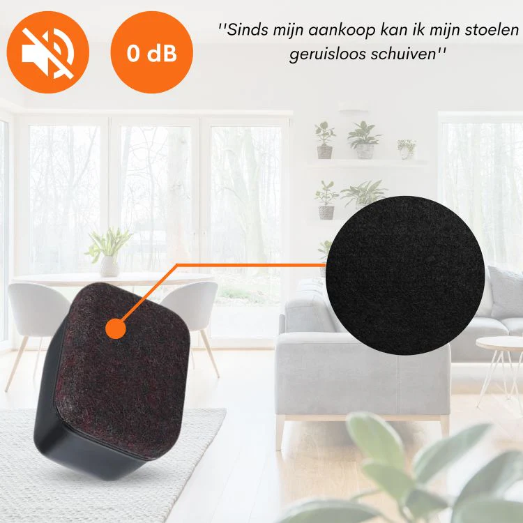 Flooq Friso stoelpoot anti-krasviltdop rechthoek zwart 30x15mm 8st - Image 5