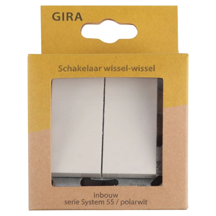 Gira SY55 inbouw schakelaar wissel/wissel polarwit - Image 6
