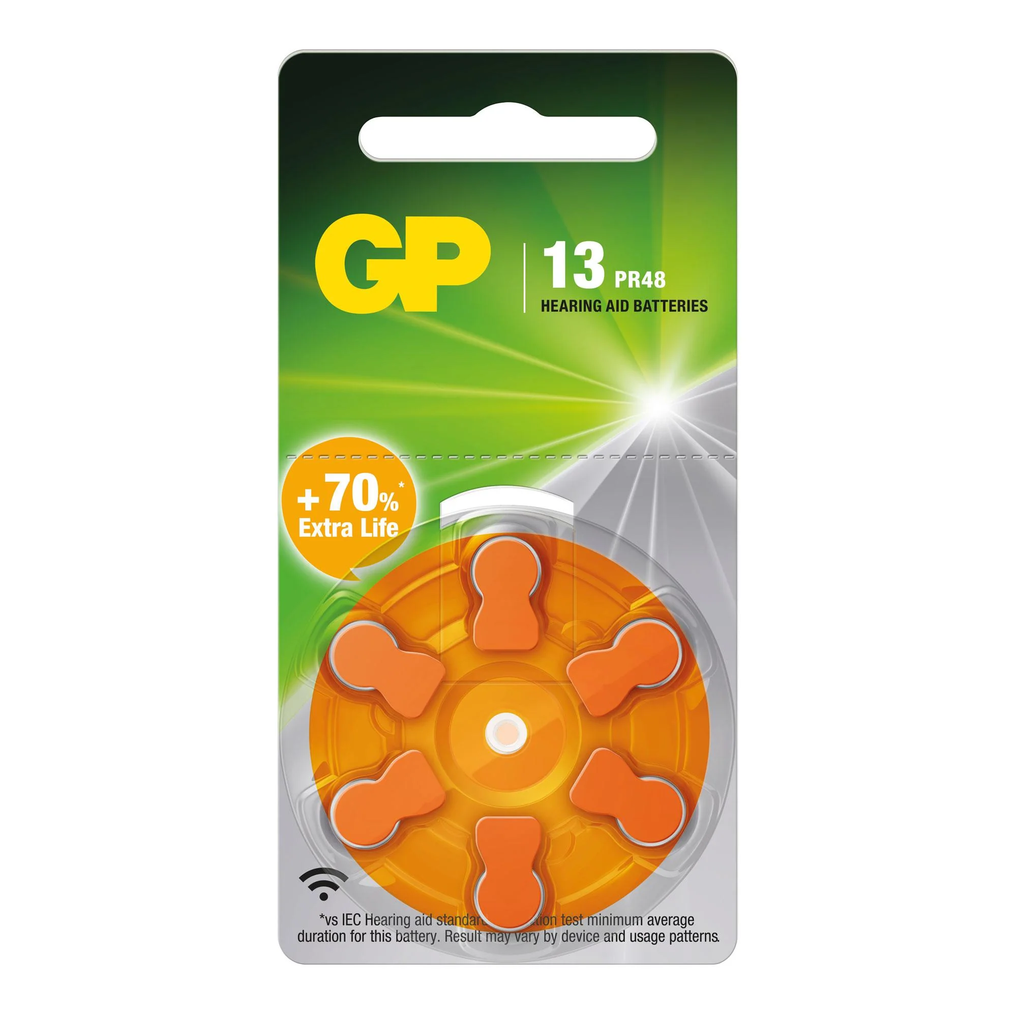 GP gehoorbatterij ZA13 zinc-air 1,45V 6st - Image 2