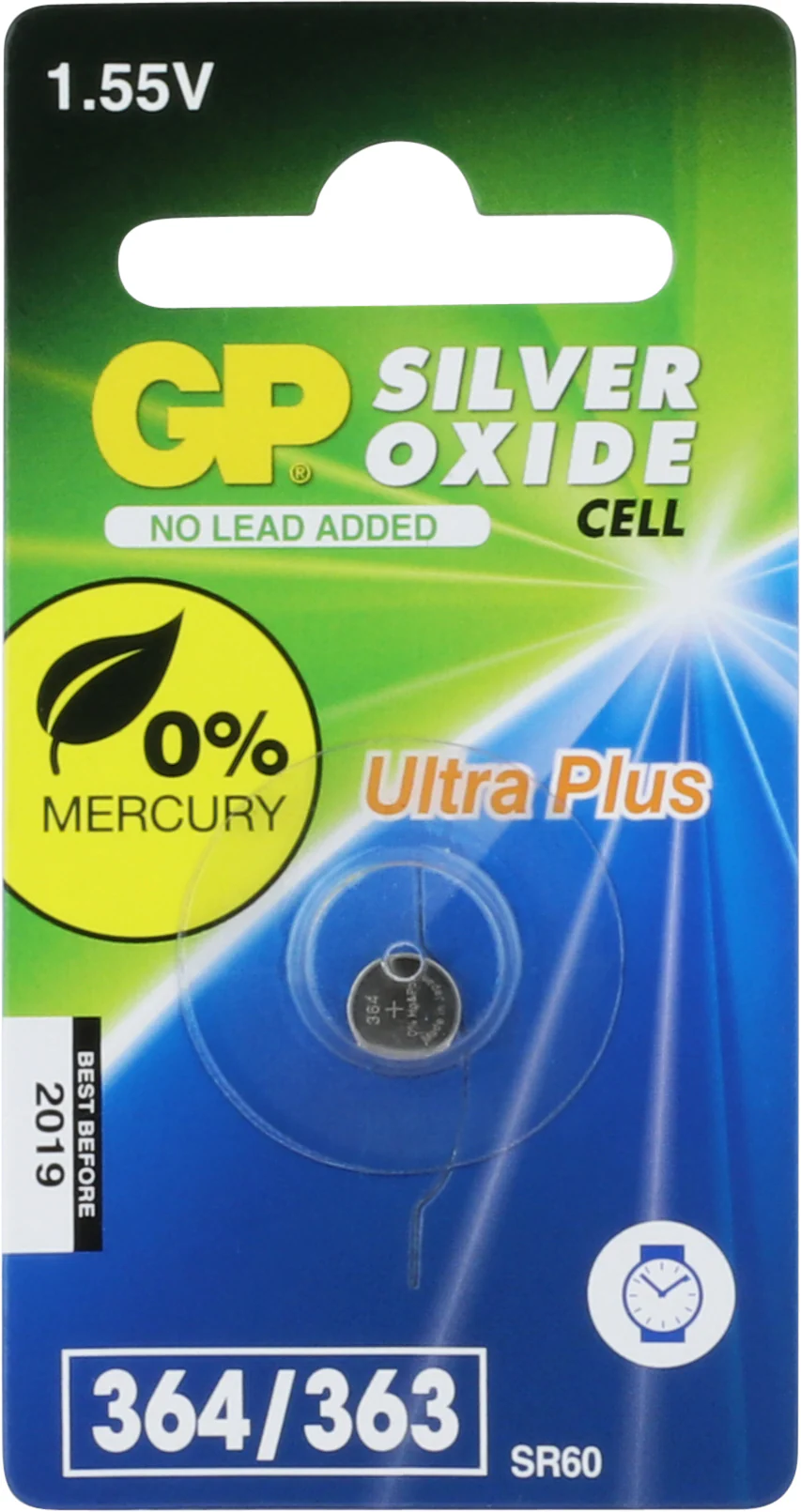 GP horloge batterij SR60 zinc-air 1,55V - Image 3