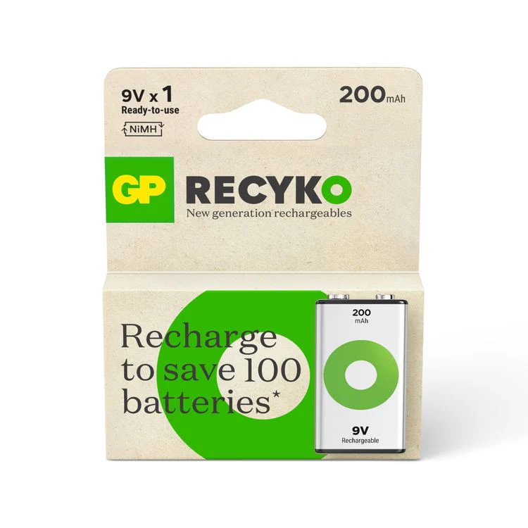 GP Recyko 9V batterij NiMH oplaadbaar 200mAh 8,4V 1st - Image 3