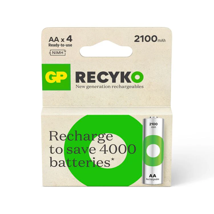 GP Recyko AA batterij NiMH oplaadbaar 2100mAh 1,2V 4st - Image 3