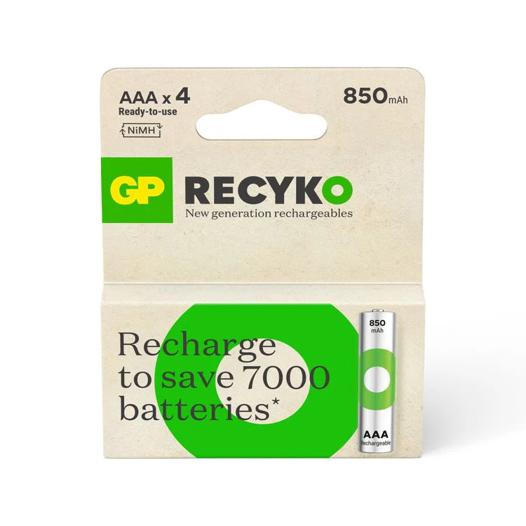 GP Recyko AAA batterij NiMH oplaadbaar 850mAh 1,2V 4st - Image 3