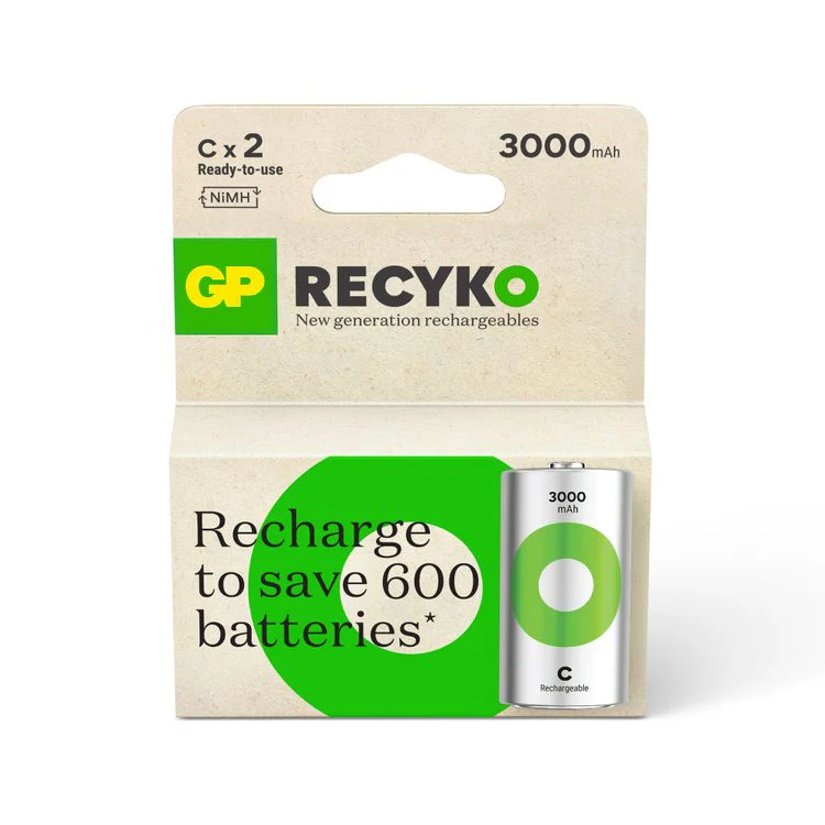GP Recyko C batterij NiMH oplaadbaar 3000mAh 1,2V 2st - Image 3