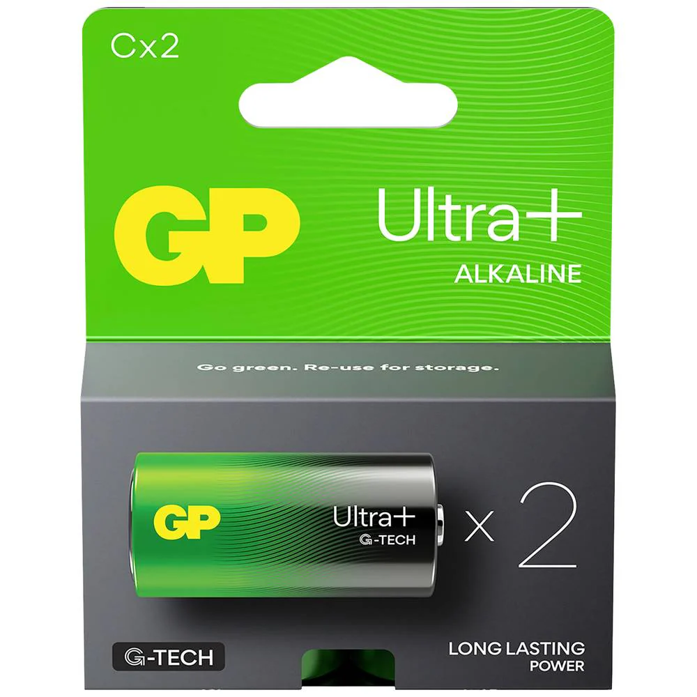 GP Ultra Plus batterij C alkaline 2st - Image 2