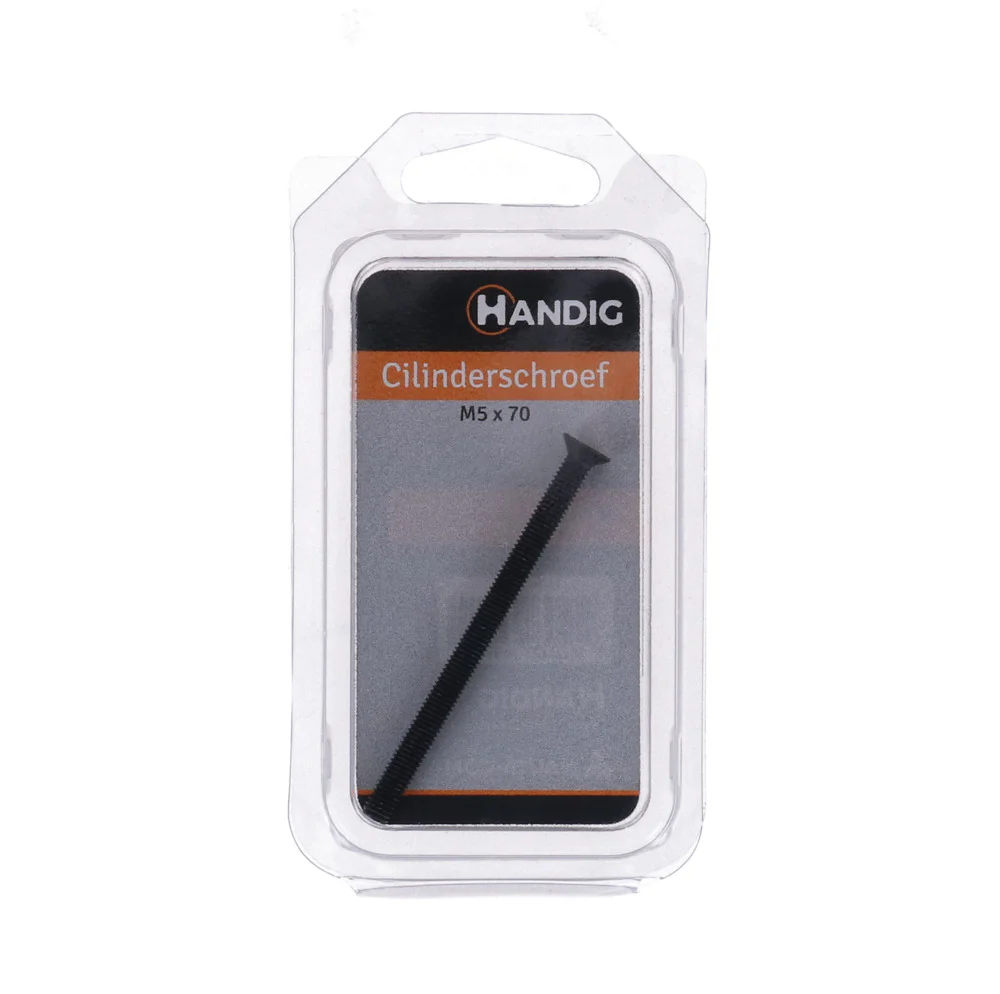 Handig cilinderschroef kruiskop platkop zwart M5x70mm - Image 3
